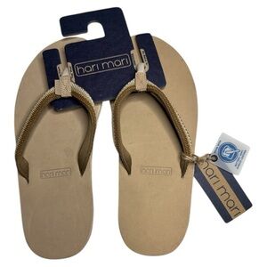 Hari Mari Scouts Leather Flip Flops Sandal Shoes In Tobacco Breeze  NWT Size:8